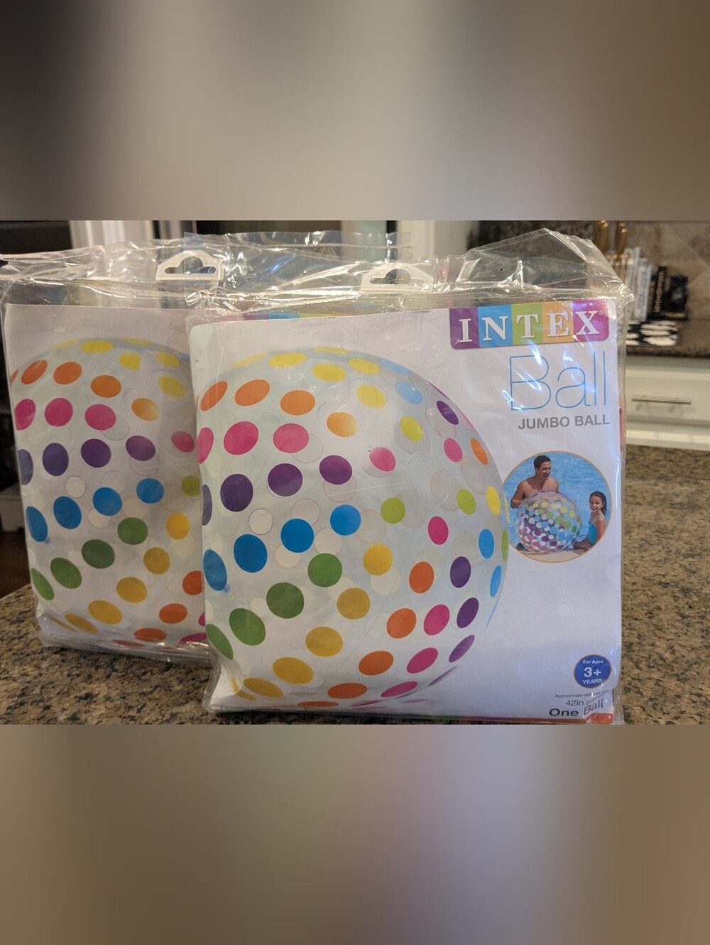 2 New Jumbo Polka Dot Beach Balls 42inches Across!